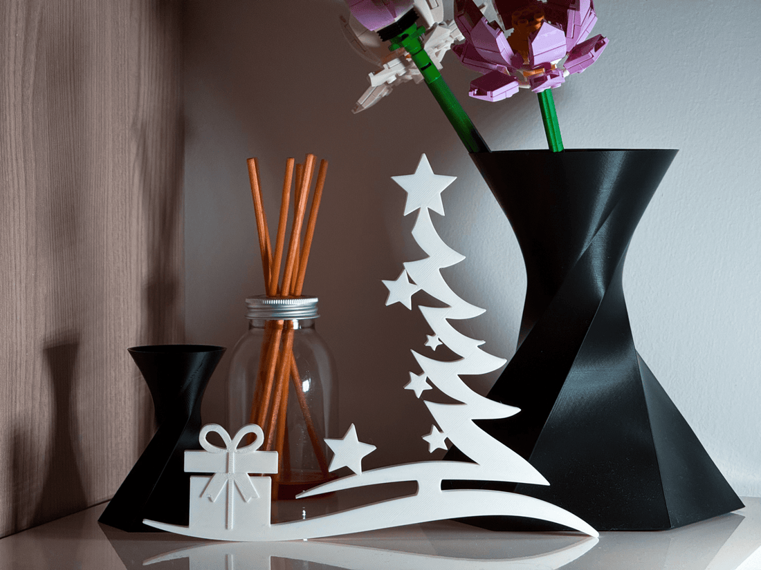 Modern White Christmas Tree & Gift Stand - AJ Studio