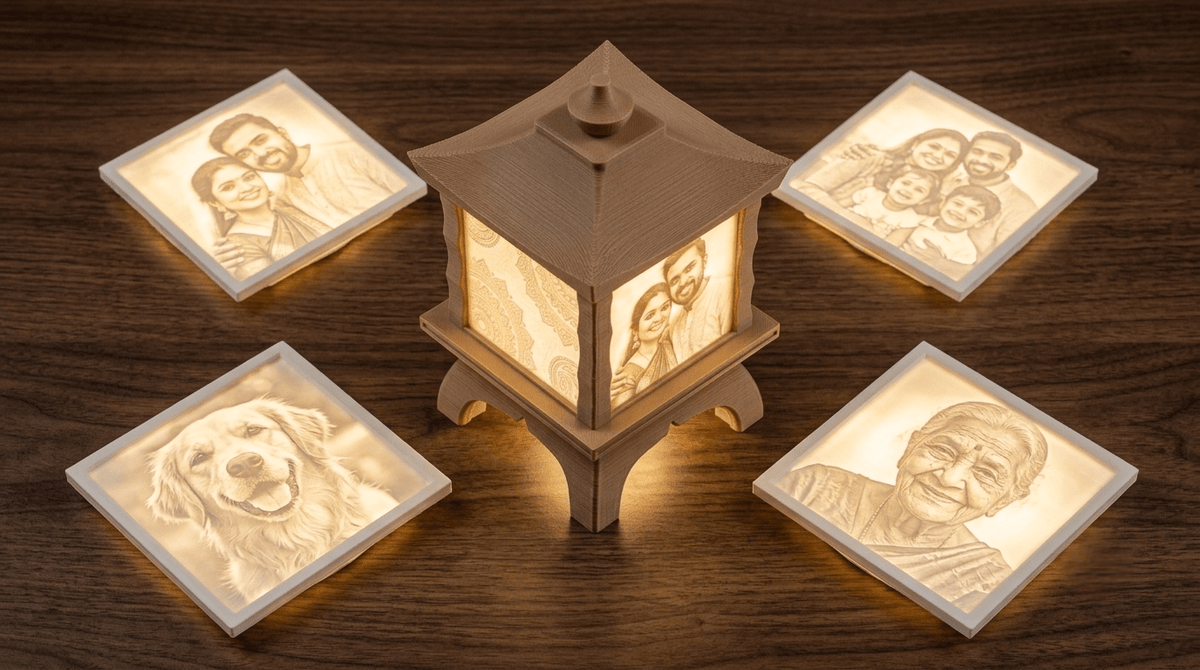 Personalised Photo Pagoda Lantern – Japanese Lithophane Lamp - AJ Studio