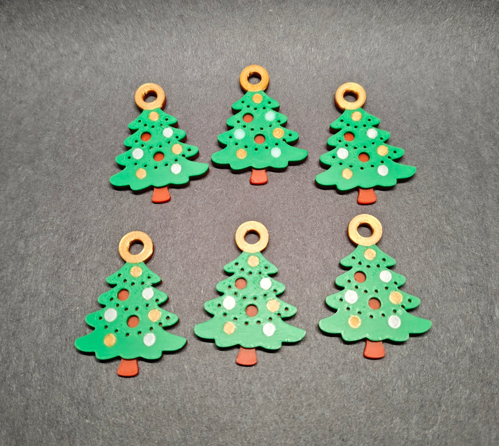 The "Pocket Christmas" Keychain – 3D Printed Tree Charm |6 Pack