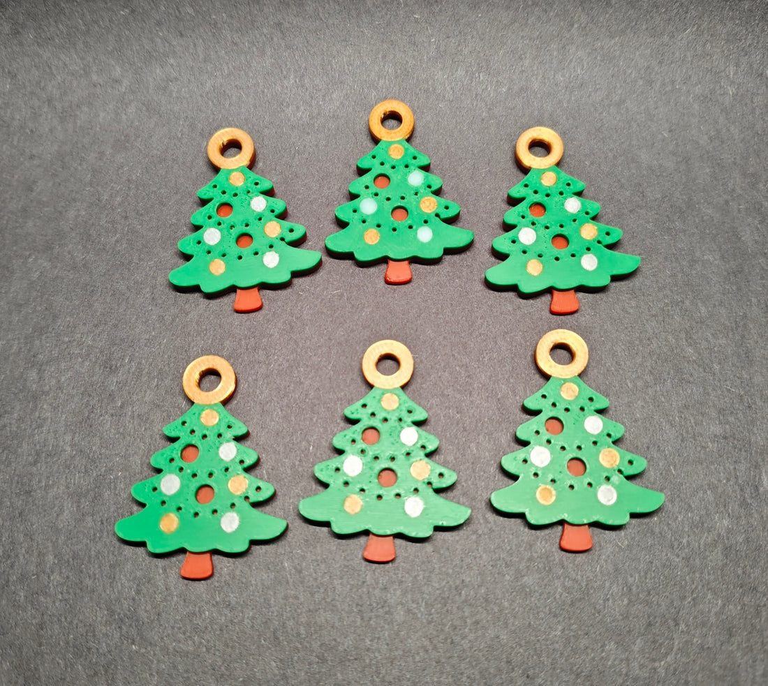The "Pocket Christmas" Keychain – 3D Printed Tree Charm |6 Pack