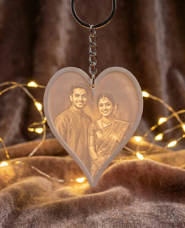 Custom Heart Lithophane Keychain – Personalized 3D Printed Photo Gift