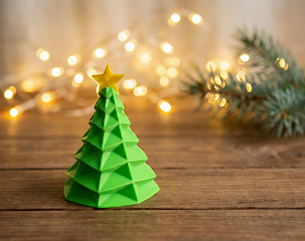 The Polygon Tree – Green & Gold Minimalist Decor (Set of 2)